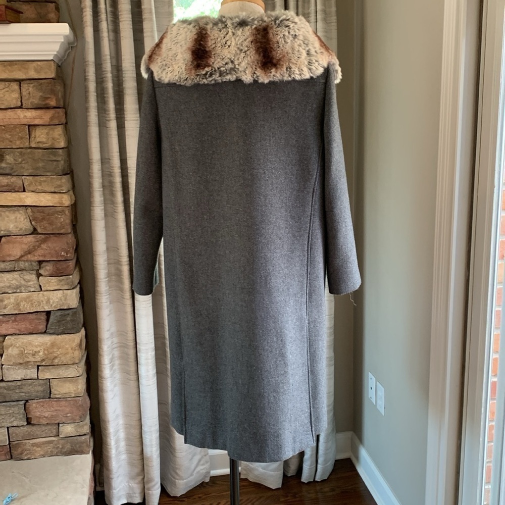 Crestmoor vintage grey winter coat with fur collar - Picture 4 of 8